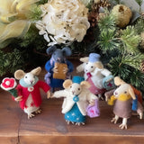 Family of Mice Handmade Fel Collectibles, Set of Five