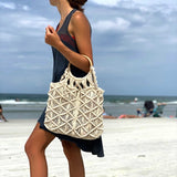 Macrame Bag with Wooden Handle