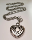 Heart Lotus Rhinestone Essential Oil Diffusing Locket