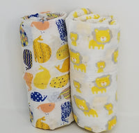 100% Organic Muslin Swaddle Wraps Set of 3 GOTS Certified Baby Gift