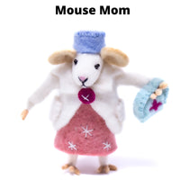 Family of Mice Handmade Fel Collectibles, Set of Five