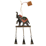 Embossed Elephant Chime, Hand-painted Recycled Iron