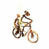 Banana Fiber Bicycle Ornament, Two Riders - Set of 2 Ornaments