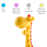 Giraffe Baby Teether Natural & Organic BPA-Free Silicone for Infant Teething Relief | Freezable and Dishwasher-Safe | Cute Chew Toys for Boys, Girls, Babies, Toddlers, Newborn