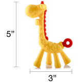 Giraffe Baby Teether Natural & Organic BPA-Free Silicone for Infant Teething Relief | Freezable and Dishwasher-Safe | Cute Chew Toys for Boys, Girls, Babies, Toddlers, Newborn