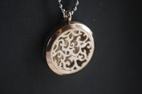 Swirl Filigree Rose Gold Essential Oil Diffusing Locket