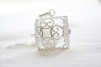 Silver Square Heart