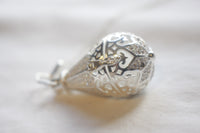 Silver CZ Oil Drop Essential Oil Diffuser Locket