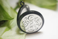 Black Silver Wind 2 Tone Essential Oil Diffusing Locket