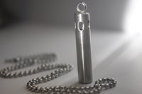 Brushed Steel Vial Essential Oil Diffusing Pendant