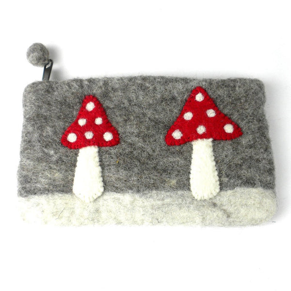 Handmade Felt Mushroom Clutch - Global Groove (P)