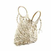 Macrame Bag with Wooden Handle