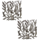 Pair of Square Tree of Life Haitian Steel Drum Wall Art