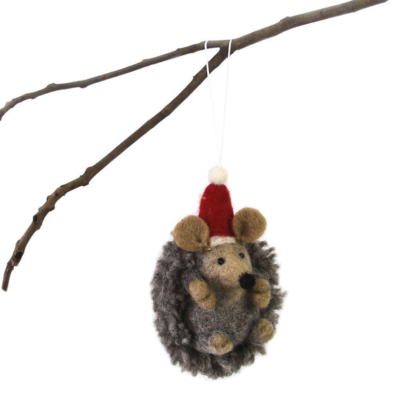 Hand Felted Christmas Ornament: Hedgehog - Global Groove (H)