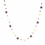 Hand Crafted Felt from Nepal: Stars Garland, Grey/Pink