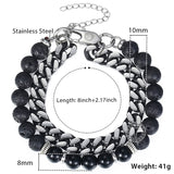 Men's Lava Stainless Steel Link Bracelet